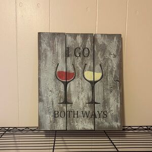 Wine Glass Wall Art with Humorous Text
